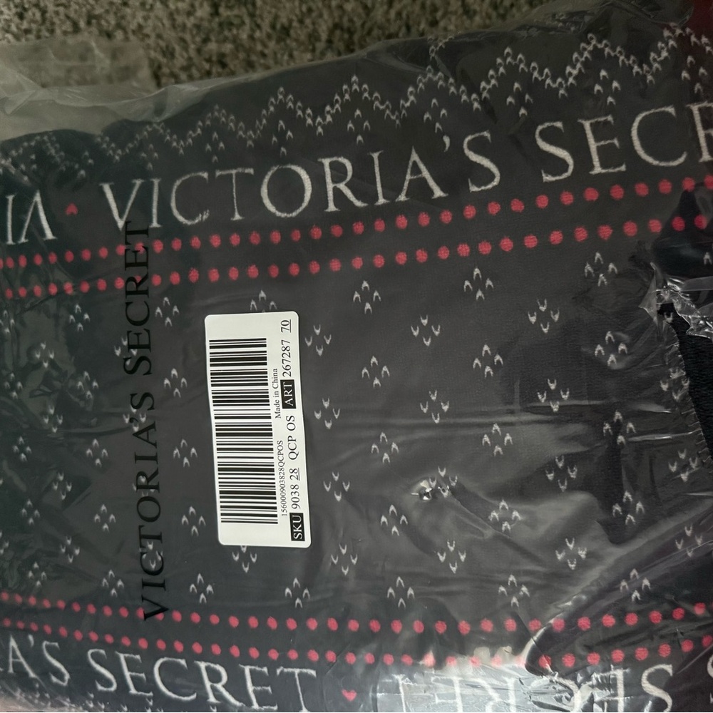 Victoria's Secret Black and Red throw blanket